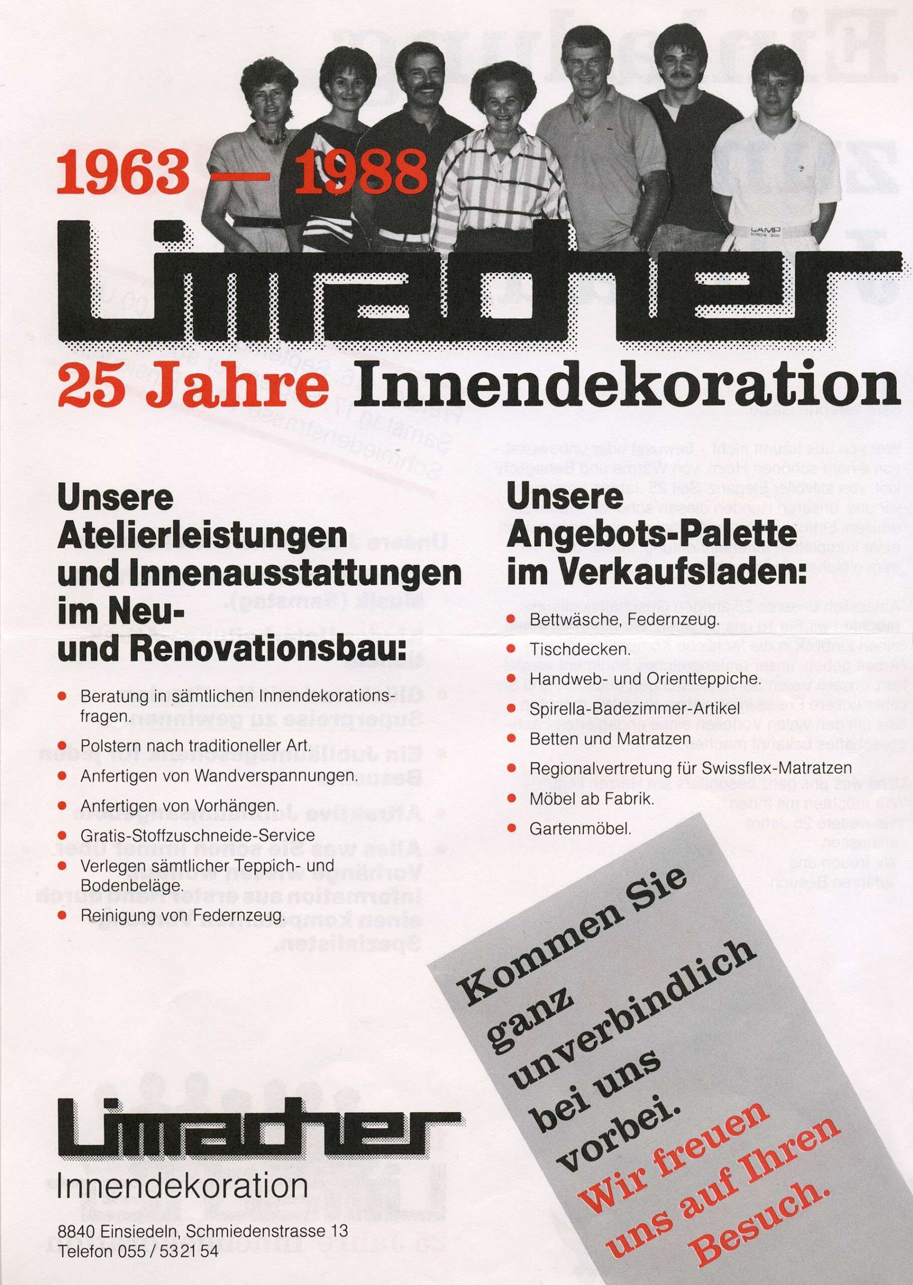 Limacher Innendekoration AG, Über Uns, Geschichte